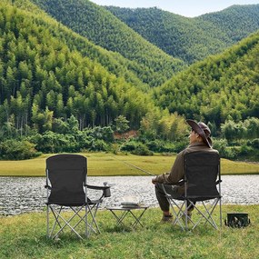 Összecsukható kempingszék 2 darabos szett, pohártartóval