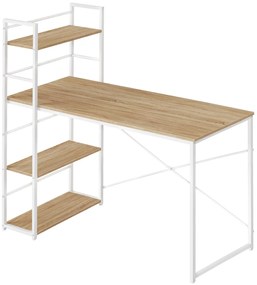 Íróasztal MAX 4.0 SONOMA polccal és fehér lábakkal 120x44 cm