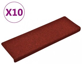 10 db öntapadós lépcsőszőnyeg 65 x 21 x 4 cm bordói téglalap alakú széllel