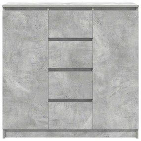 betonszürke szerelt fa tálalószekrény fiókos 100,5x35x98,5 cm