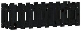 fekete tömör fenyőfa kerti magaságyás kerítéssel 100x30x30 cm