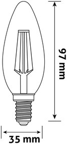 Avide LED Filament Candle 5.9W E14 NW 4000K Fényerőszabályozható