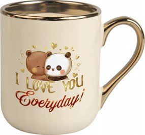 Elegáns bögre I Love you Everyday aranyos macik Nőnapi ajándék