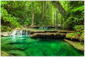 Poszterek 120x80 Erawan vízesés Thaiföld