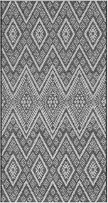 Szőnyeg Futószőnyeg Lapos szövésű 80x150 cm Cikk-cakk Szürke Erkély Terasz Konyha