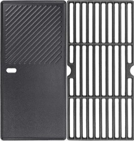 Grilllap öntöttvas téglalap alakú 2 db Teljes rács 44 x 26 cm Gftime