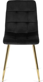 Krzesło YORK Czarne Welurowe