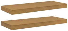 vidaXL Falpolc Falra szerelhető 2 pcs Bézs 60 x 23,5 x 4 cm Faanyag