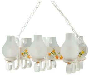 Brilagi - Láncos csillár QUEEN 3xE14/40W/230V bükk/krémszínű