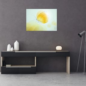 Kép - Sárga pillangó (üvegen) (70x50 cm)