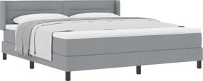 vidaXL Boxrugós ágy matracmal Világosszürke 200 x 180 cm Poliészter