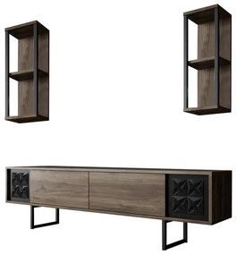 TV szekrény Black Line - Walnut, Black