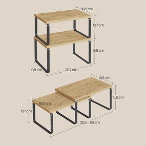 Szett 2 konyhai polc MARZO, artisan tölgy/fekete
