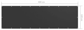 antracitszürke oxford-szövet erkélyparaván 120 x 400 cm