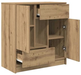 kézműves tölgy komód fiókokkal és ajtókkal 70,5x34x74,5 cm