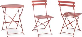 Terrakotta színű acél kétszemélyes kerti étkezőgarnitúra Austin – Bizzotto