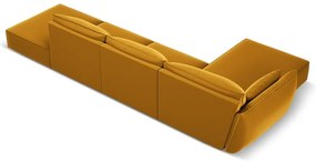 Mustársárga bársony sarokkanapé (bal oldali-heverő résszel) Vanda – Mazzini Sofas