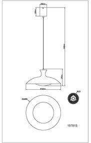 Globo 15781S - ROCHA LED kábeles függeszték LED/18W/230V 3000/4000/6000K