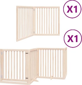 vidaXL nyárfa 6 paneles összecsukható kutyakapu ajtóval 480 cm