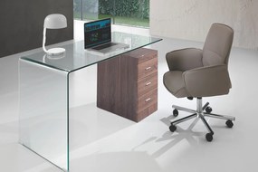 CIVITA modern üveg/dió design íróasztal