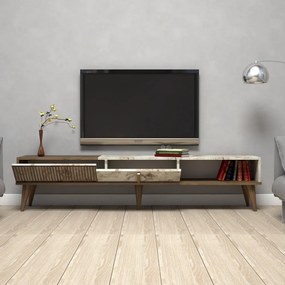 Natúr színű TV-állvány márvány dekorral 180x40 cm Milan – Kalune Design