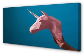 Canvas képek Rózsaszín egyszarvú origami 120x60 cm