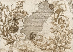 Kép - Fal virágokkal (70x50 cm)