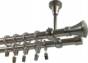 Függönykarnis Fém Mennyezeti 19+19mm MIX Nikkel Végzáró 320cm galvanizált