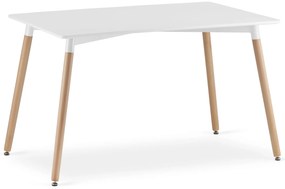 Étkező garnitúra 1 + 4, ADRIA 120x80cm fehér asztal + BALI MARK szék szürke