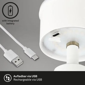 Brilo - LED Dimmelhető újratölthető kültéri asztali lámpa LED/3,5W/5V IP44 fehér
