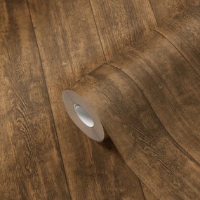 Fali tapéta Barna vinil deszka flizelin faszerű fa 10m