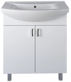 VivaStyle EKONOMIK 75 lábon álló 2 ajtós fürdőszobabútor Sanovit ZENON 6075 mosdóval 75 x 50 cm