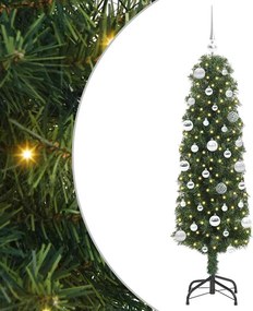vidaXL Mű karácsonyfa 150 LED-del Zöld 150 cm PVC, acél és műanyag