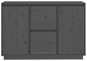 szürke tömör fenyőfa tálalószekrény 111 x 34 x 75 cm