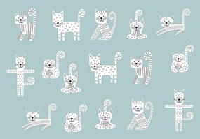 Fotótapéta Macskák skandináv minimalizmus gyerekszobába 200x140 +ragasztó