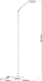 Globo 58504SSA - SILVIO LED, érintésvezérelt, dimmelhető állólámpa LED/6,5W/230V bézs
