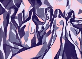 Kép - absztrakt nők (üvegen) (70x50 cm)