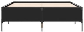 fekete szerelt fa és fém ágykeret 120 x 200 cm
