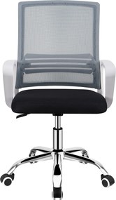 Irodai szék, hálószövet szürke/szövet fekete/műanyag fehér, APOLO 2 NEW