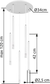 GLOBO 15629W-5 BLAKE Többágú Függesztett Lámpa IP20