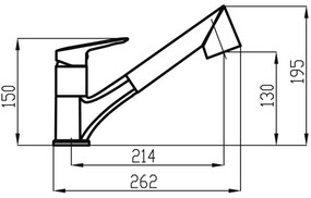 Novaservis METALIA mosogató csaptelep kihúzható zuhannyal, króm