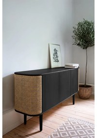 Szürke-barna alacsony komód tölgyfa dekorral 150x75 cm Treasures – UMAGE