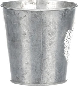 Fém virágtartó szív mintával ezüst-fehér