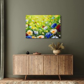Virágzó rét képe, olajfestmény (90x60 cm)