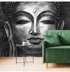 Fotótapéta Buddha arca fekete fehérben - 375x250 -