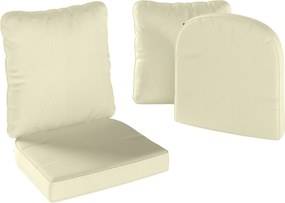 Outsunny 2 db Ülőpárna Háttámlával, Kényelmes Légáteresztő Ülő- és Háttámlapárna, Levehető UV-álló Borítás Kültéri és Beltéri Használatra, Krém | Aoso