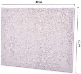 Festés számok szerint kép kerettel "Szerelmes pár esernyő" 40x50 cm