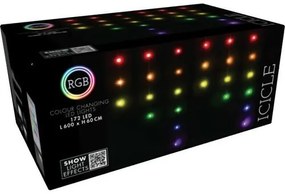 Icicle karácsonyi LED-lánc távirányítóval 172 LED, színes