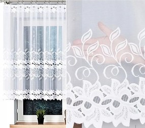 Bastia jacquard függöny mintás 648107 magasság 130cm, fehér színben (méterenként)