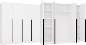 SENSO 4D gardróbszekrény 200x56.5x200 cm, fehér-fekete